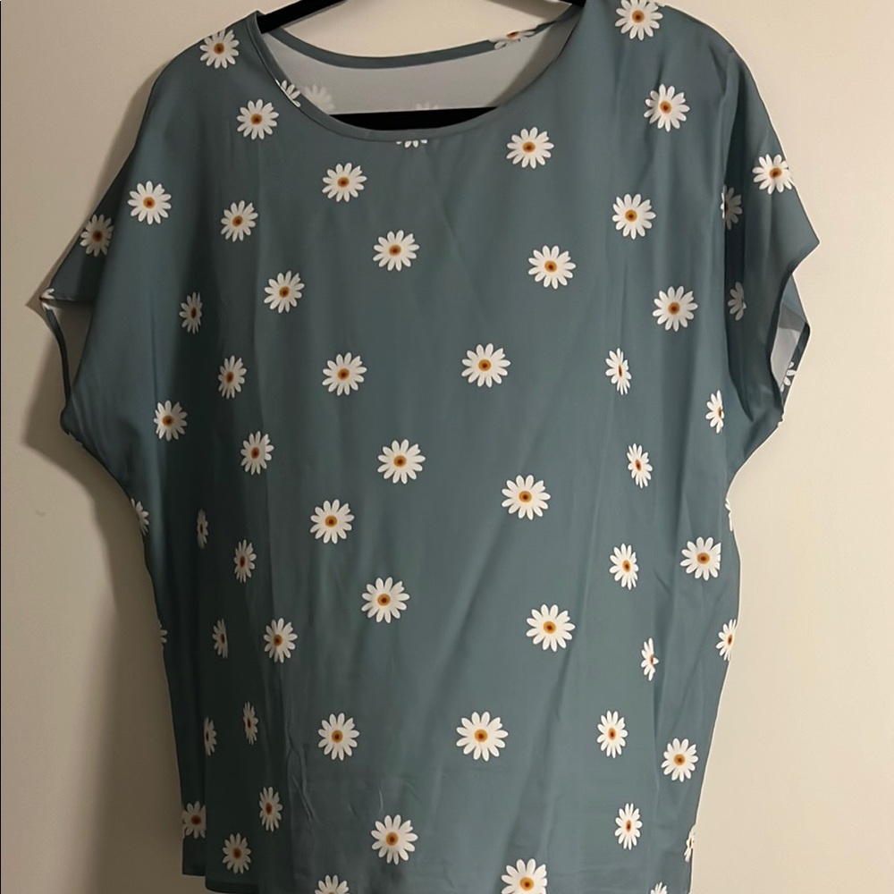 Multicolored Cap Sleeve Boxy Blouse